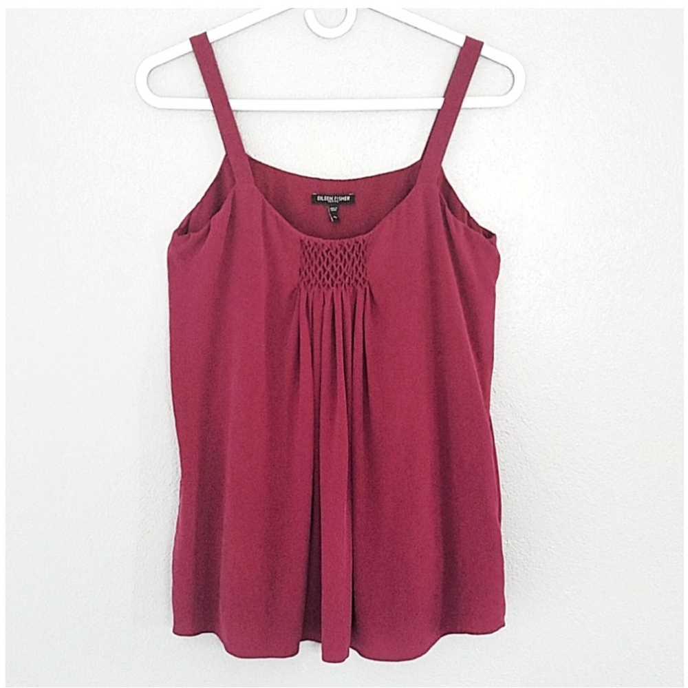 Eileen Fisher 100% silk sleeveless blouse